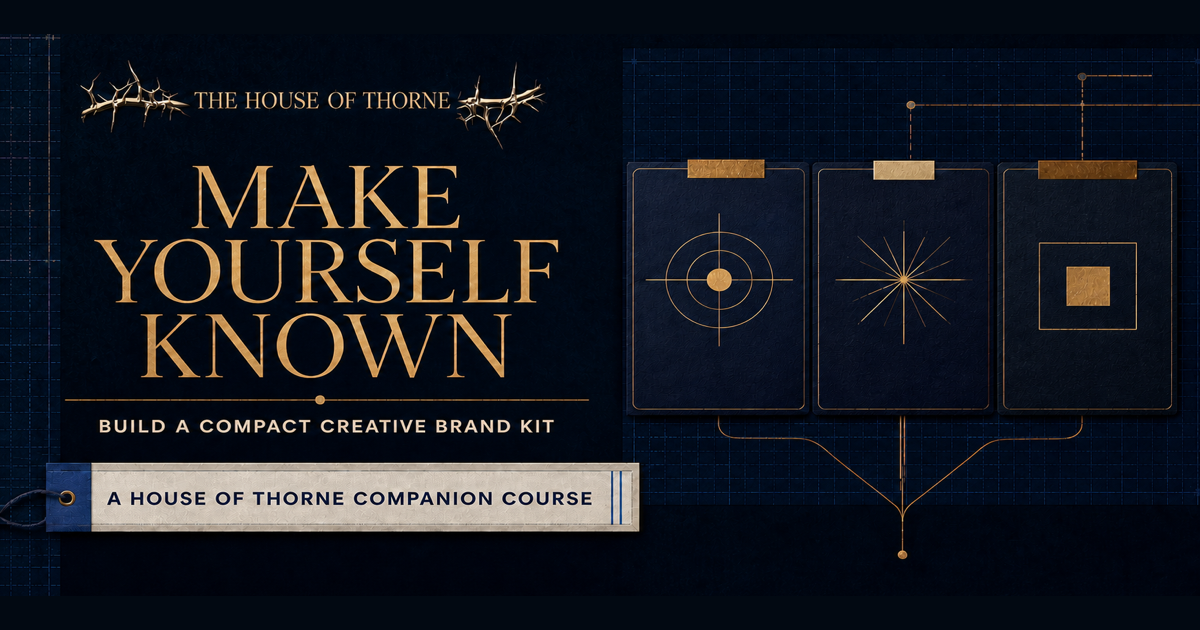 Make Yourself Known Brand Kit course graphic with three coordinated brand symbols